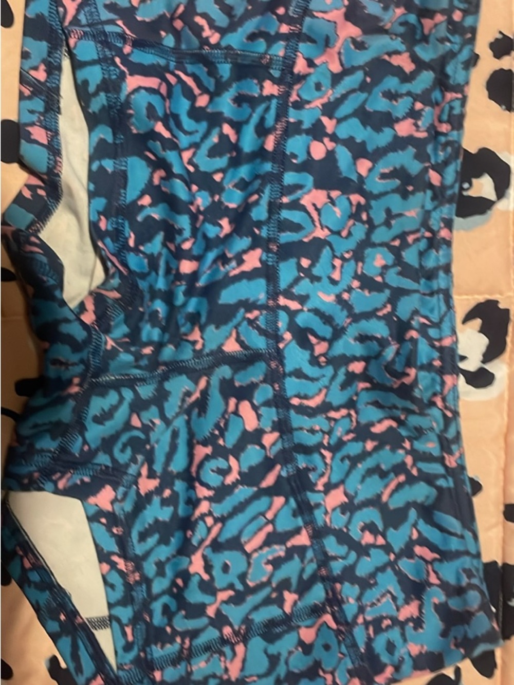 Fleo Women's Athletic Shorts in Teal & Pink Leopard Print